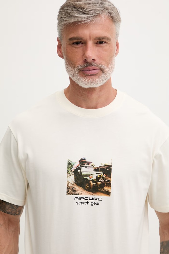 Rip Curl tričko pánske bavlnené SEARCH RIG TEE béžová 0XSMTE