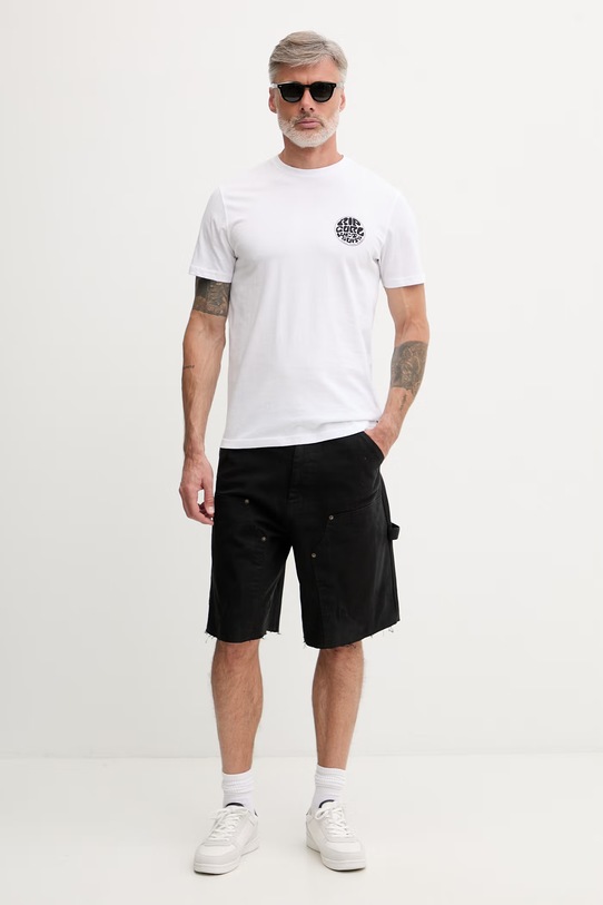 Rip Curl T-shirt męski bawełniany WETTIE ICON 10VMTE biały SS26