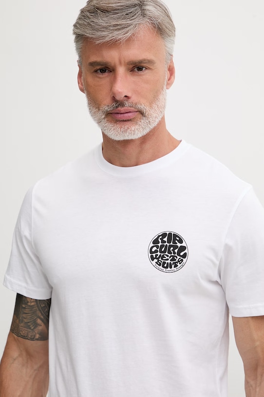 Rip Curl T-shirt męski bawełniany WETTIE ICON biały 10VMTE