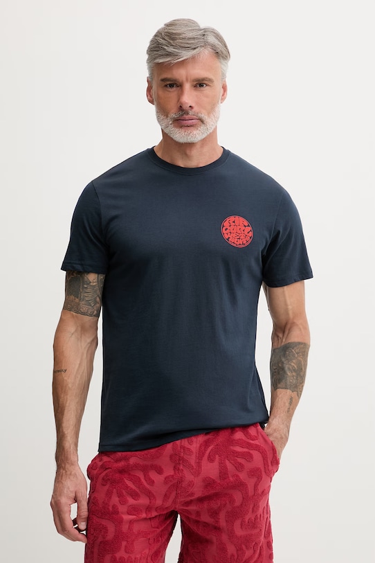 Rip Curl T-shirt męski bawełniany WETTIE ICON granatowy 10VMTE