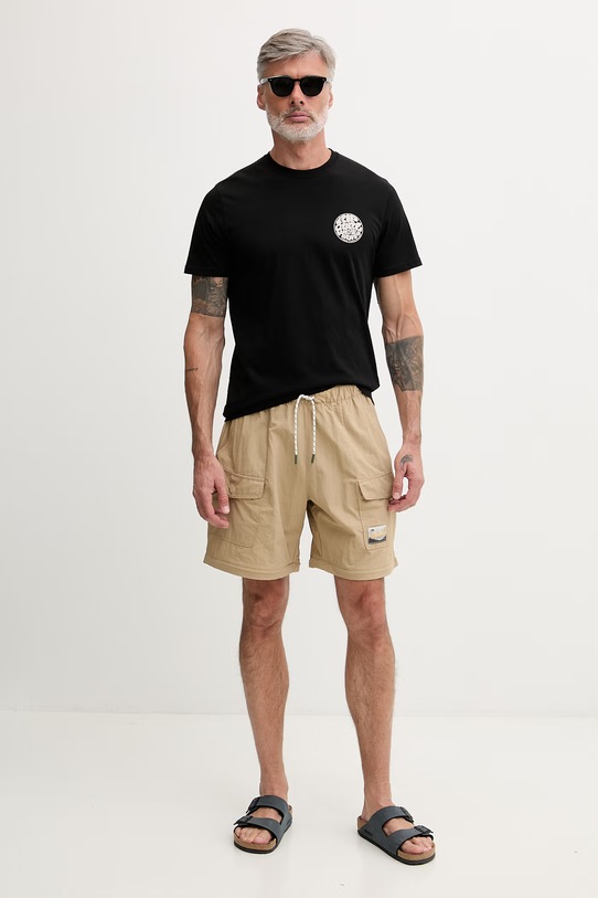 Rip Curl T-shirt męski bawełniany WETTIE ICON 10VMTE czarny SS26