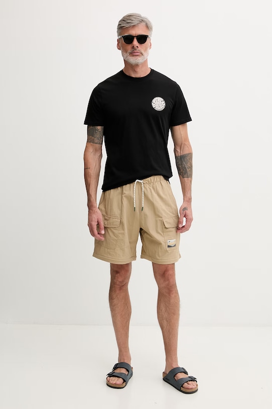 Rip Curl T-shirt męski bawełniany WETTIE ICON 10VMTE czarny SS26