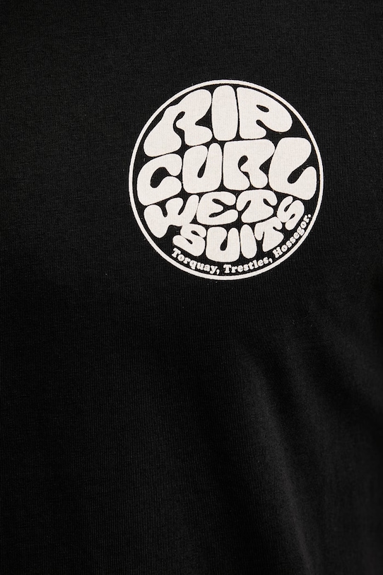 Rip Curl T-shirt męski bawełniany WETTIE ICON 10VMTE czarny