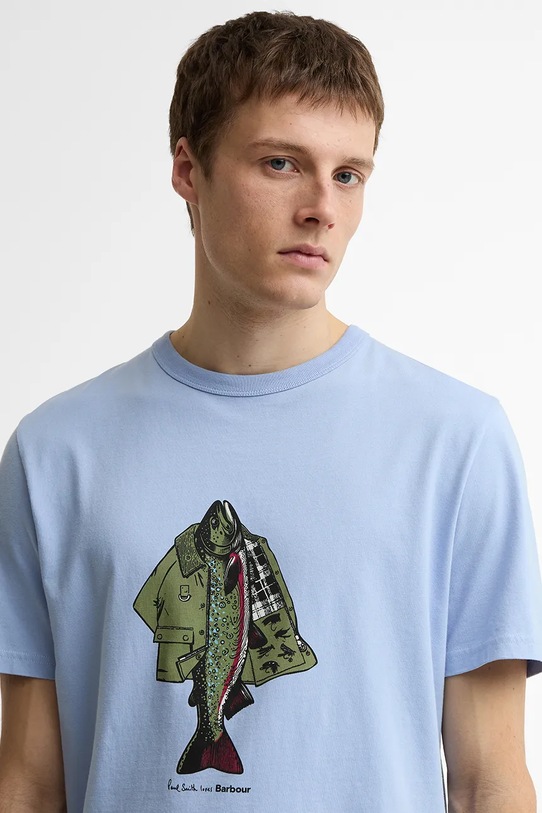Barbour x Paul Smith Fishing Men's cotton t-shirt MTS1612BL54 blue