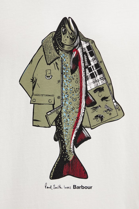 Barbour x Paul Smith Fishing t-shirt cotton Men's beige MTS1612WH32