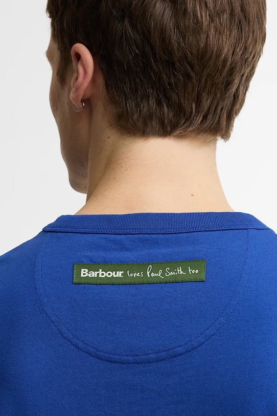 Barbour x Paul Smith Scoop t-shirt βαμβακερό ανδρικό μπλε MTS1613BL51