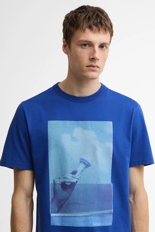 Barbour x Paul Smith Scoop t-shirt βαμβακερό ανδρικό MTS1613BL51 μπλε
