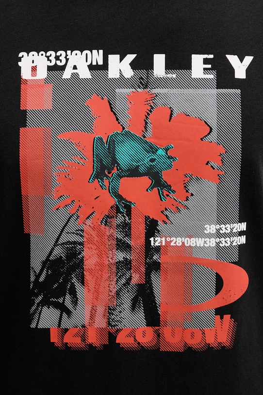 Oakley T-shirt męski bawełniany FUTURESCAPE FROG FOA408547 czarny