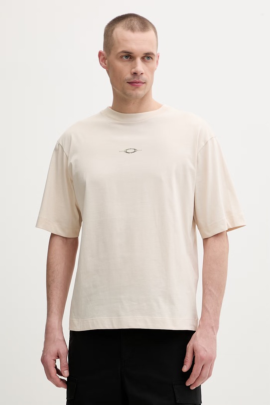 Odzież Oakley t-shirt męski bawełniany FOA407448 beżowy