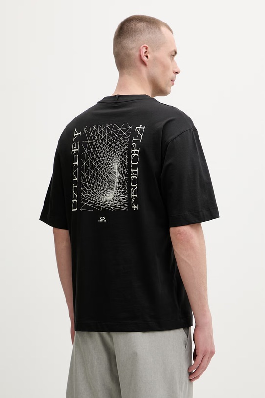 Oakley t-shirt męski bawełniany RESERVE MOMENTO czarny FOA407926