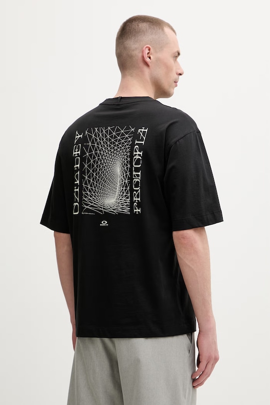 Oakley t-shirt męski bawełniany RESERVE MOMENTO czarny FOA407926