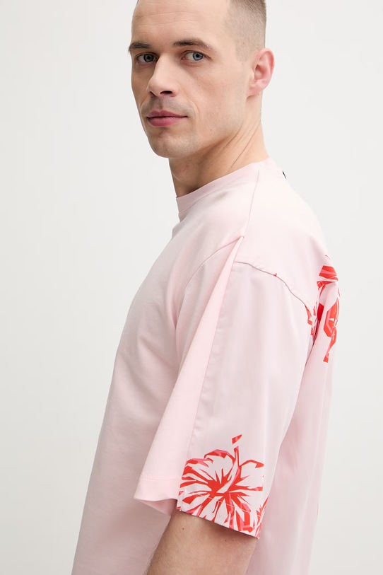 Oakley t-shirt męski HIBISCUS BREEZE różowy FOA407944