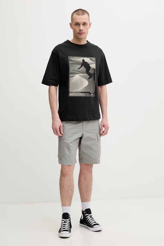 Oakley t-shirt męski bawełniany SANDBOARD FOA407982 czarny SS26