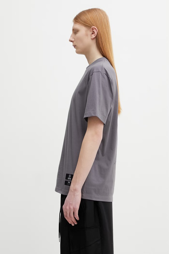 Y-3 F1 LOGO SS TEE t-shirt bawełniany męski KS4838. szary SS26