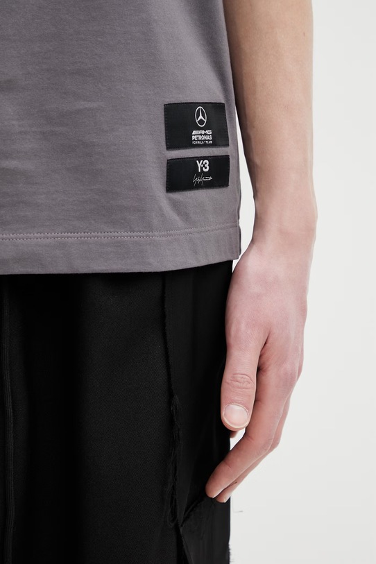 Y-3 F1 LOGO SS TEE t-shirt bawełniany męski szary KS4838.