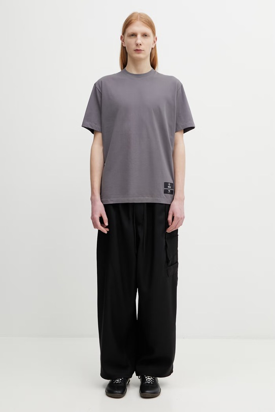 Y-3 F1 LOGO SS TEE t-shirt bawełniany męski KS4838. szary