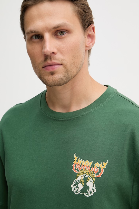 Hurley T-shirt ανδρικό βαμβακερό πράσινο HSP26MMTS09554