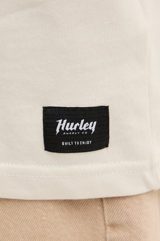 Hurley T-shirt męski z bawełną HSP26MMTS08558 beżowy