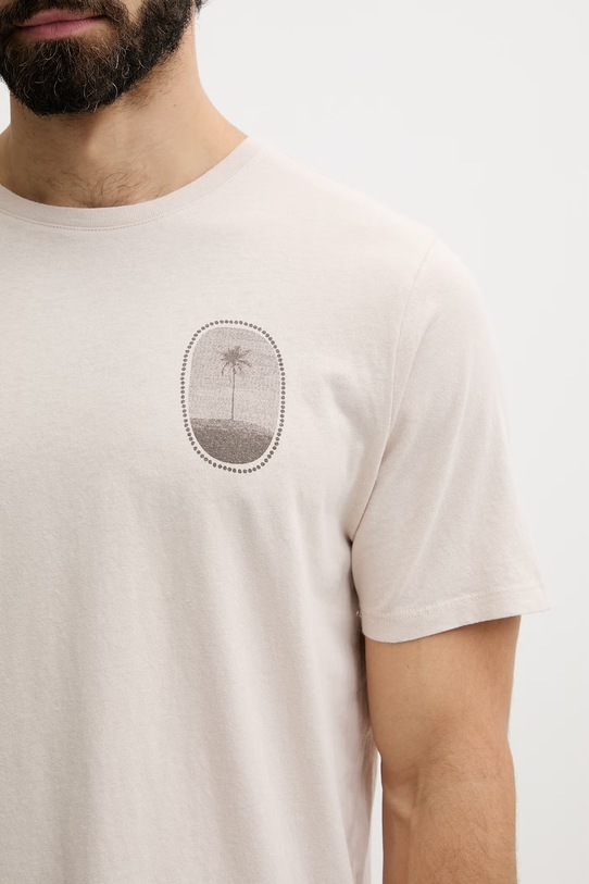 Hurley t-shirt męski bawełniany HSP26MMTS08556 beżowy