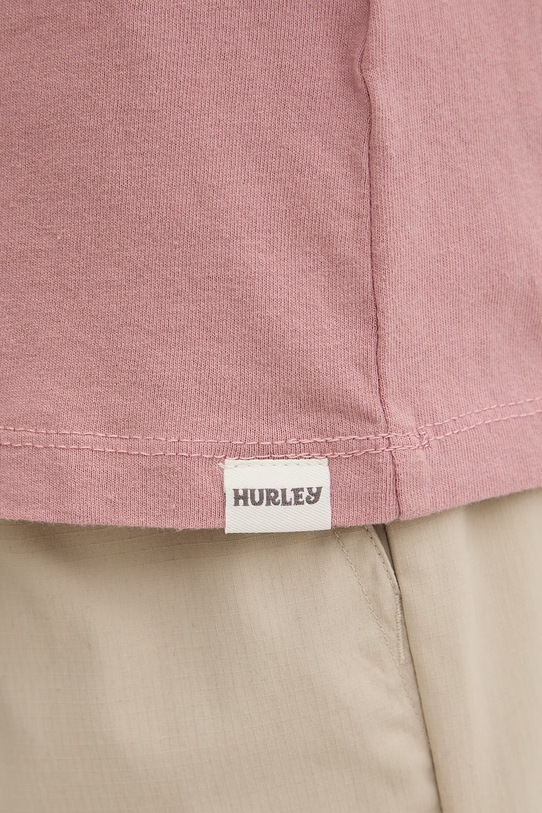 Hurley t-shirt męski bawełniany HSP26MMTS09552 różowy