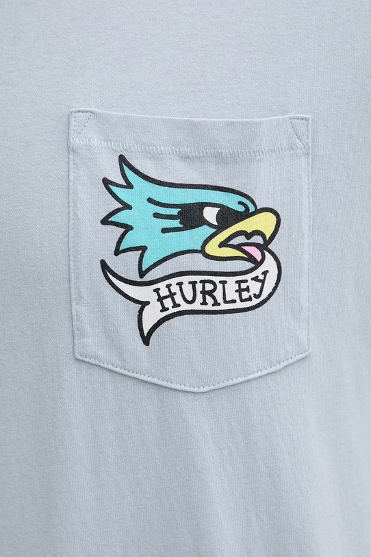 Hurley t-shirt oversize męski bawełniany ETAM MTSEUET0005 niebieski