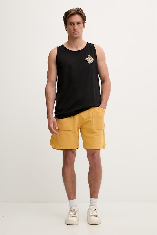 Hurley top pánský bavlněný MTKEUED0004 černá SS26