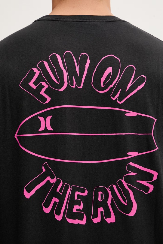 Hurley top męski bawełniany MTKEUED0004 czarny