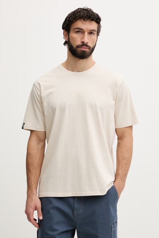Odzież Hurley t-shirt męski bawełniany MTSEUTT0003 beżowy