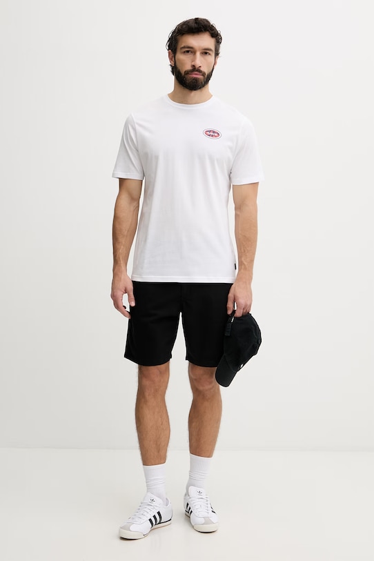 Hurley pánske bavlnené tričko MTSEUED0022 biela SS26