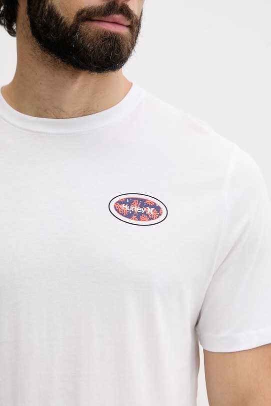 Hurley t-shirt męski bawełniany MTSEUED0022 biały