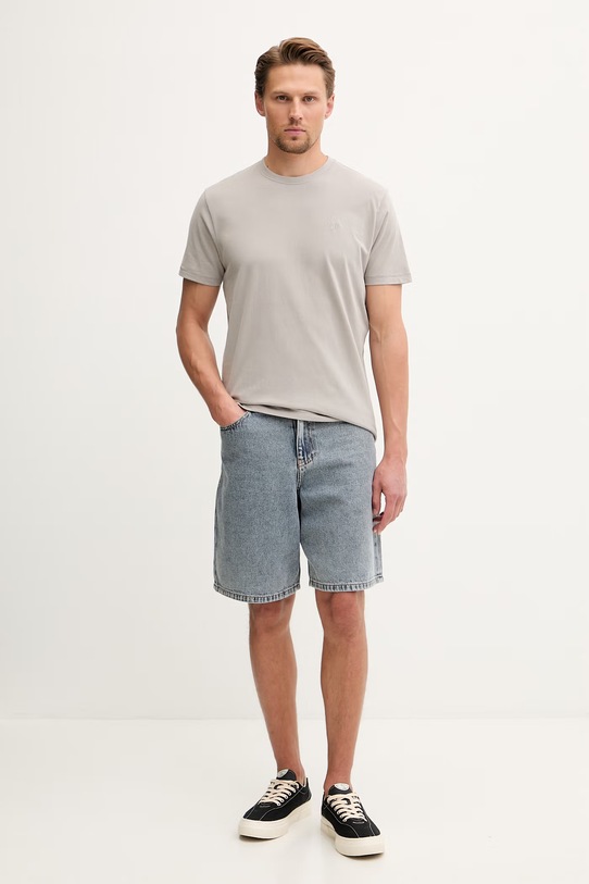 Hurley t-shirt męski bawełniany MTSEU00010 szary SS26