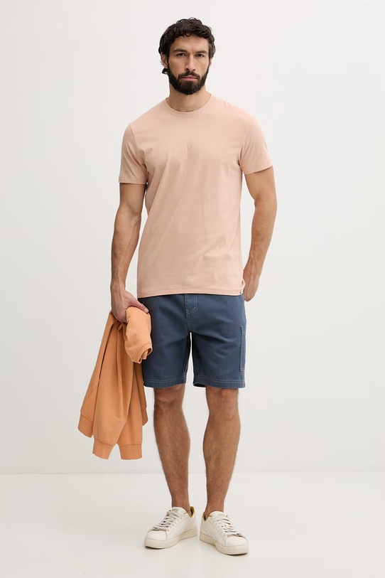 Hurley t-shirt męski bawełniany MTSEU00010 pomarańczowy SS26