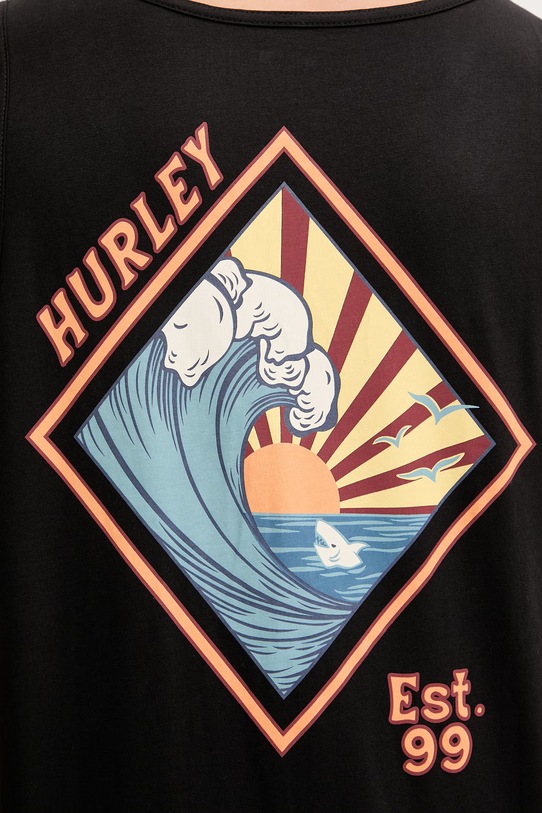 Hurley t-shirt męski bawełniany czarny MTSEU00025