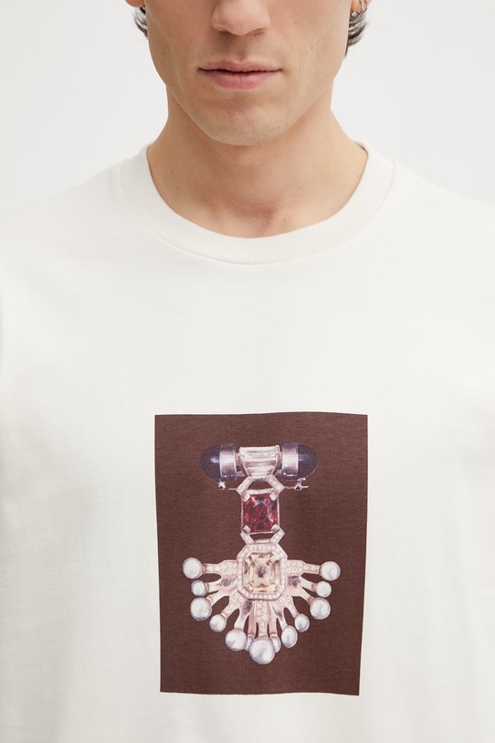 Wales Bonner Compass t-shirt bawełniany męski beżowy US26JE12.JE01.102