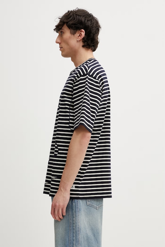 Wales Bonner Crown t-shirt bawełniany męski MS26JE01.JE02.591 granatowy SS26