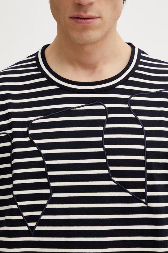 Wales Bonner Crown t-shirt bawełniany męski granatowy MS26JE01.JE02.591