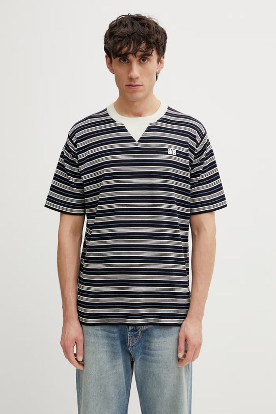 Wales Bonner Song t-shirt z wełną męski granatowy US26KNS4878.WO05.516