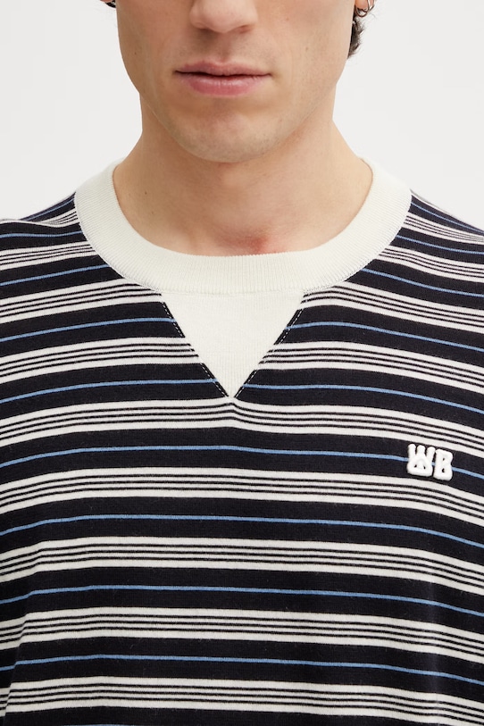 Wales Bonner Song t-shirt z wełną męski granatowy US26KNS4878.WO05.516