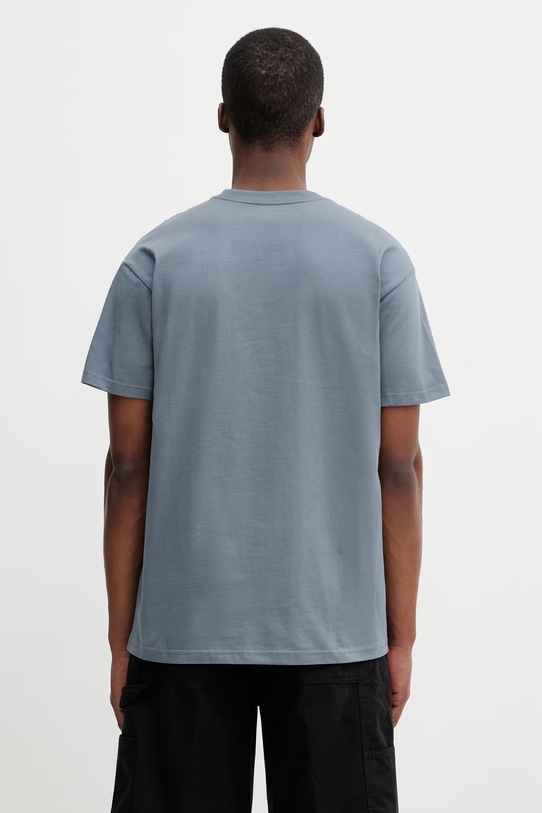 Odzież Carhartt WIP S/S Chase T-Shirt t-shirt bawełniany męski I026391.3LPXX niebieski