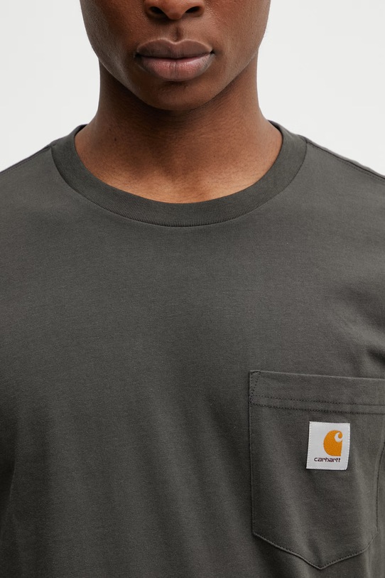 Carhartt WIP L/S Pocket T-Shirt longsleeve bawełniany męski zielony I030437.3IQXX