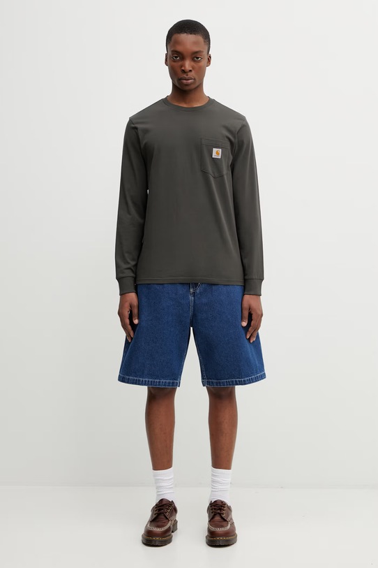 Carhartt WIP L/S Pocket T-Shirt longsleeve bawełniany męski I030437.3IQXX zielony