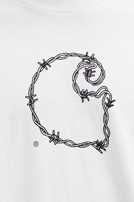 Carhartt WIP S/S Barbwire C T-Shirt bawełniany męski biały I036237.02XX
