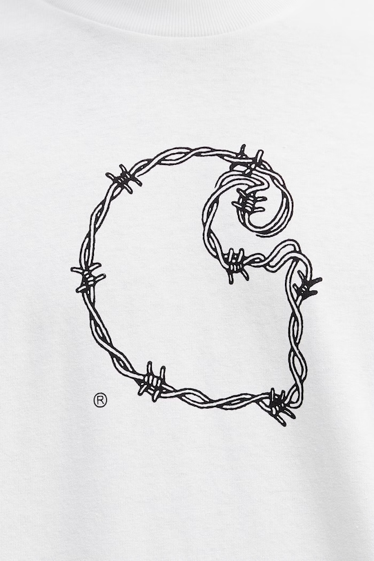 Carhartt WIP S/S Barbwire C T-Shirt bawełniany męski biały I036237.02XX