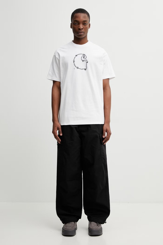 Carhartt WIP S/S Barbwire C T-Shirt bawełniany męski I036237.02XX biały