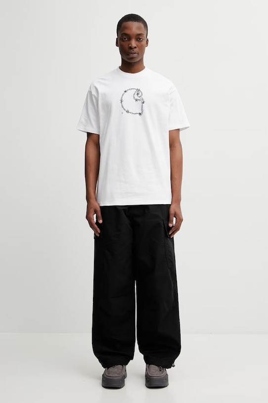 Carhartt WIP S/S Barbwire C T-Shirt bawełniany męski I036237.02XX biały