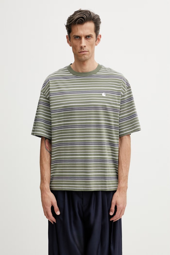 Carhartt WIP S/S Zane T-Shirt bawełniany męski zielony I036186.3L1XX