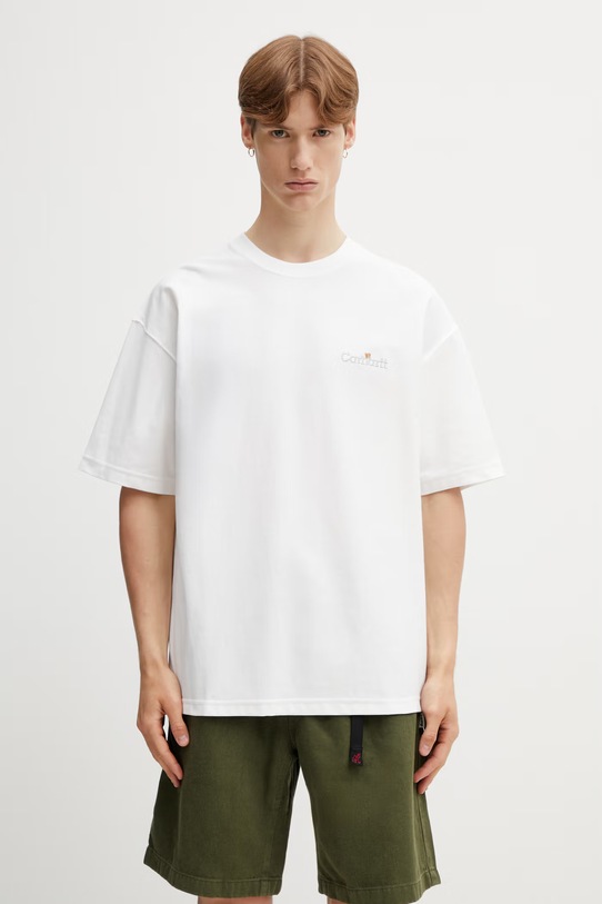 Carhartt WIP S/S WIP Label T-Shirt bawełniany męski biały I036180.02XX