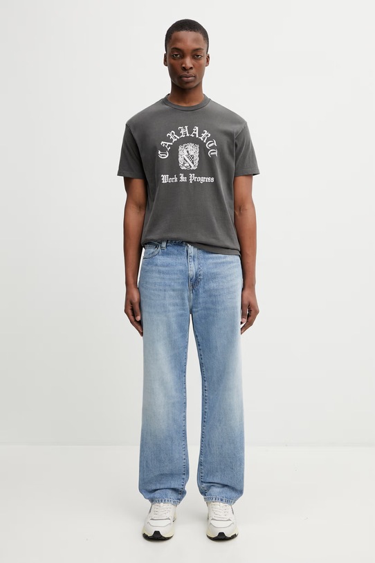 Carhartt WIP S/S Coat Of Arms T-Shirt t-shirt bawełniany męski I036195.89GD szary