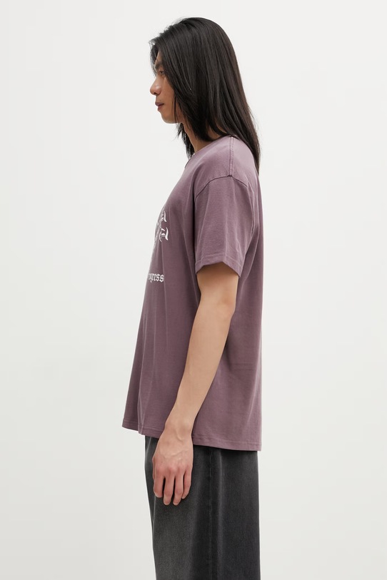 Carhartt WIP S/S Coat Of Arms T-Shirt t-shirt bawełniany męski I036195.3J1GD fioletowy SS26