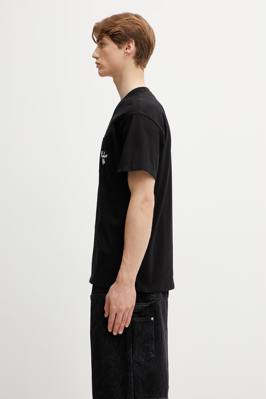 Carhartt WIP S/S Longhand Pocket T-Shirt bawełniany męski I036204.0D2XX czarny SS26